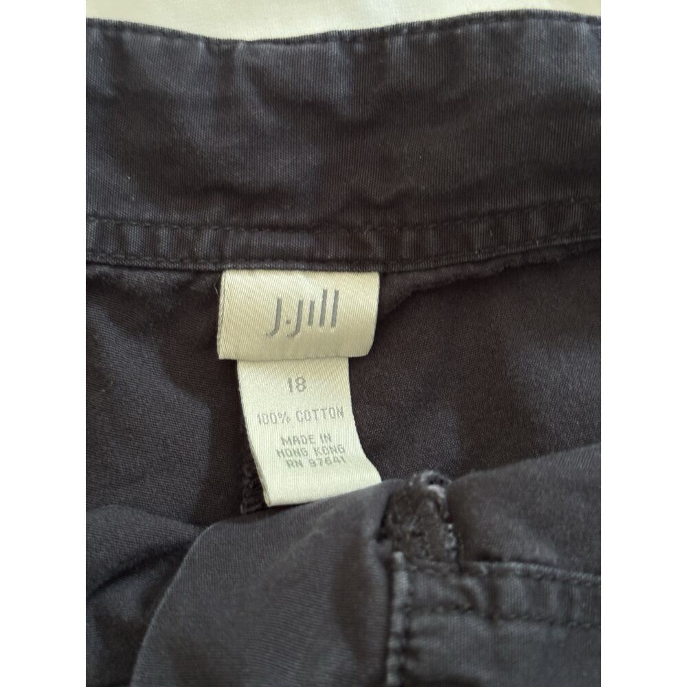 J Jill Black Vintage 100% Cotton Cargo Shorts Size 18 - Picture 3 of 7